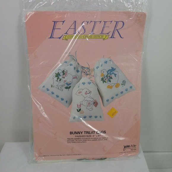 Vintage Judee & Co. Easter Bunny Treat Bag -Knitting -Needlepoint -Crafting - Picture 3 of 11